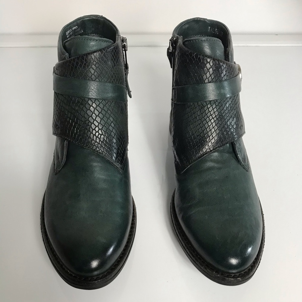 Miz Mooz Talbot Leather Buckle Ankle Boots - Picture 2 of 7
